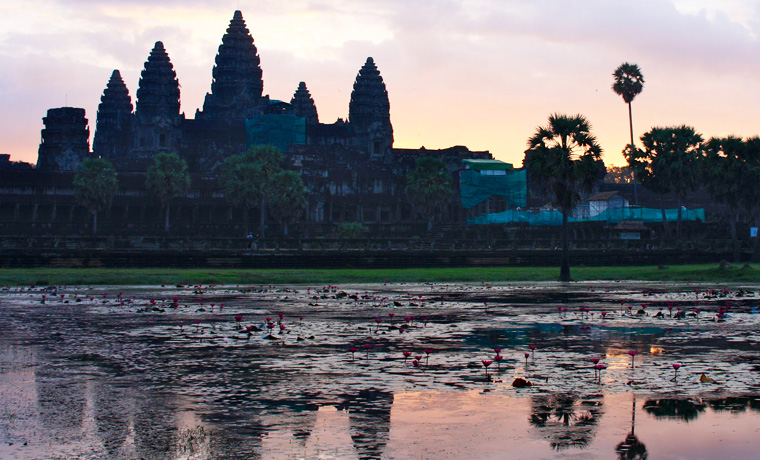 アンコールワット朝日の景色