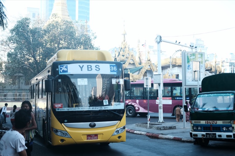ヤンゴン市内 市営バス YBS 乗車方法