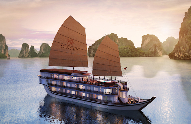【最新！ベトナム伝統ジャンク船】ハロン湾ボート宿泊ツアー ジンジャーボート